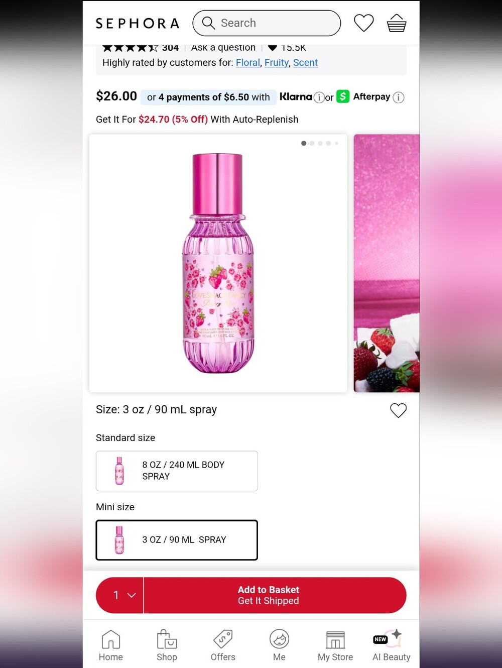 LoveShackFancy Berry Kiss Hair and Body EMPTY 3oz/90ml - Picture 3 of 3